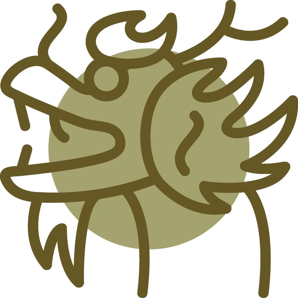 Dragon Linear Circle Icon vector