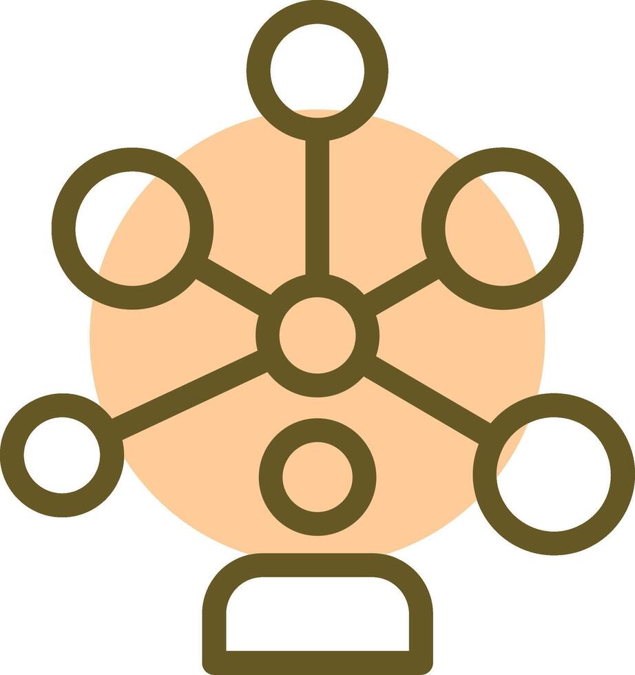 Networking Linear Circle Icon vector