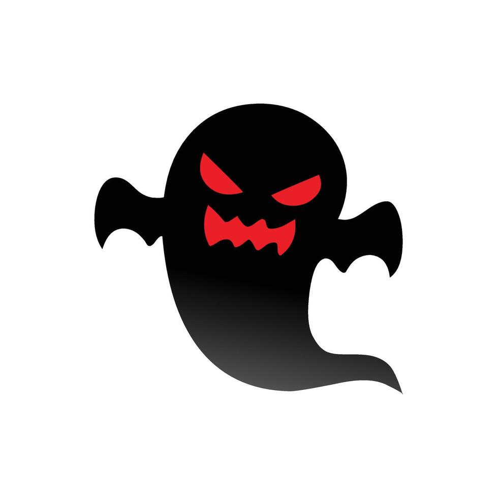 Flying ghost with an angry expression. vector