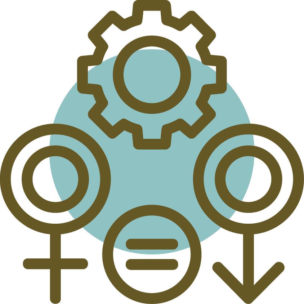 género igualdad lineal circulo icono vector