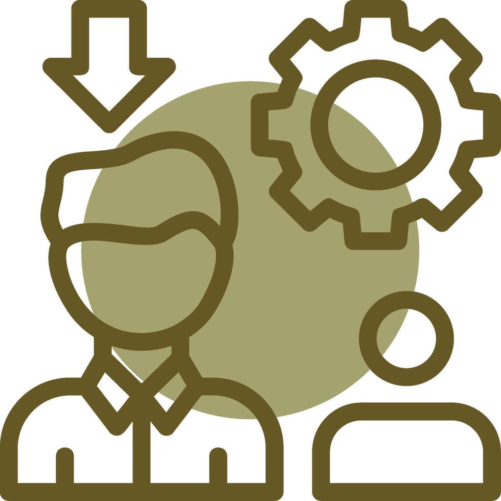Recruitment Manager Linear Circle Icon vector