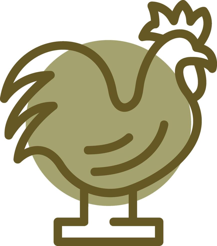 gallo figurilla lineal circulo icono vector