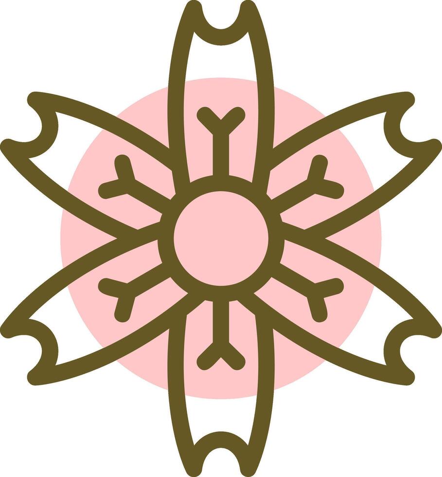Plum Blossom Linear Circle Icon vector