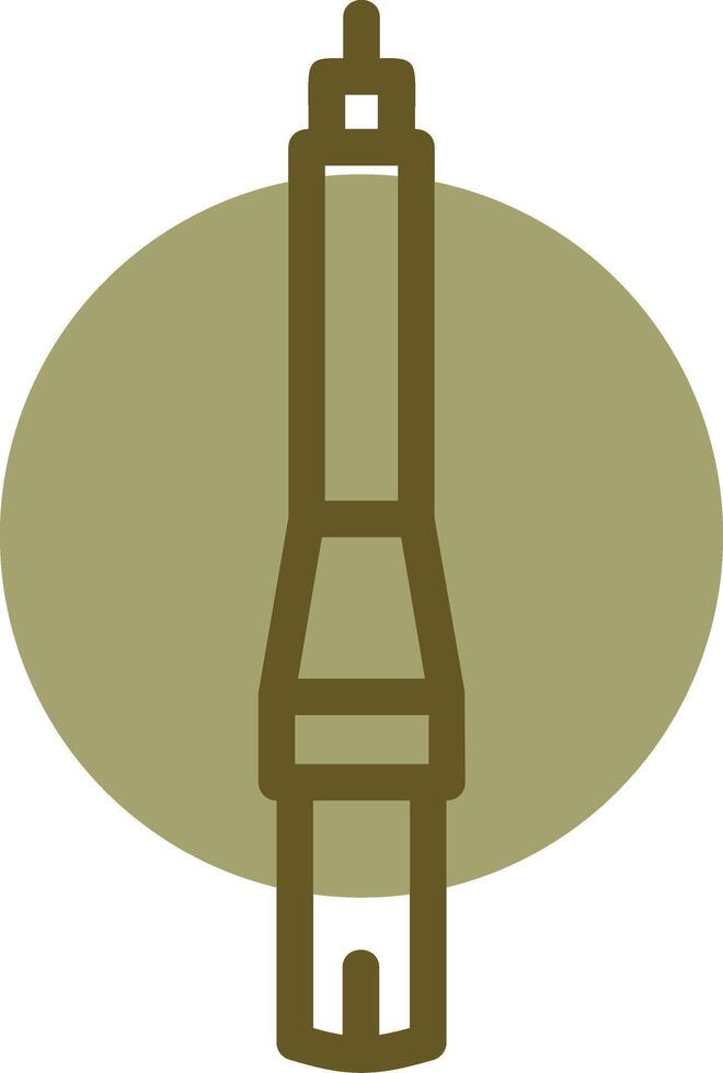 Calligraphy Brush Linear Circle Icon vector