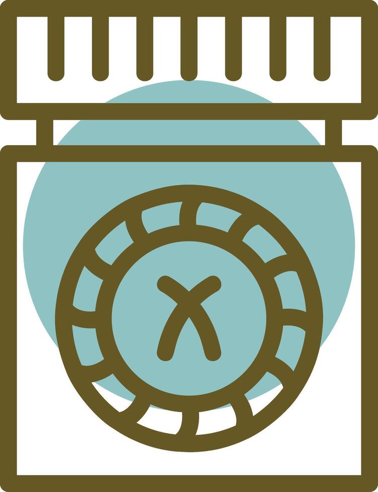 Pineapple Tart Linear Circle Icon vector