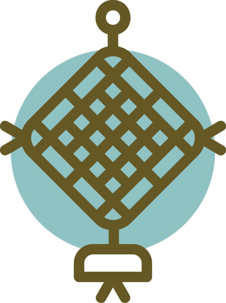 Red Tassel Linear Circle Icon vector