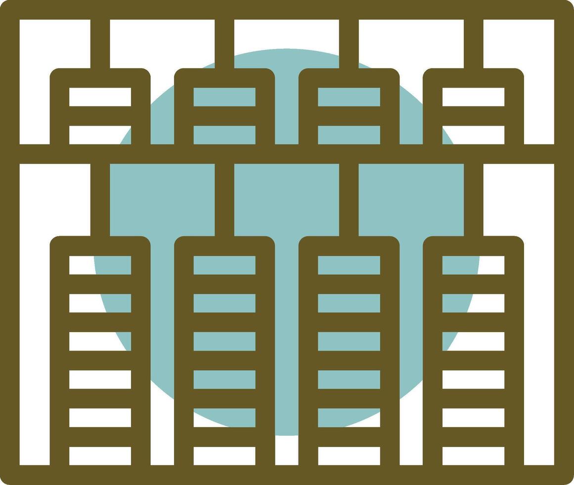 Abacus Linear Circle Icon vector