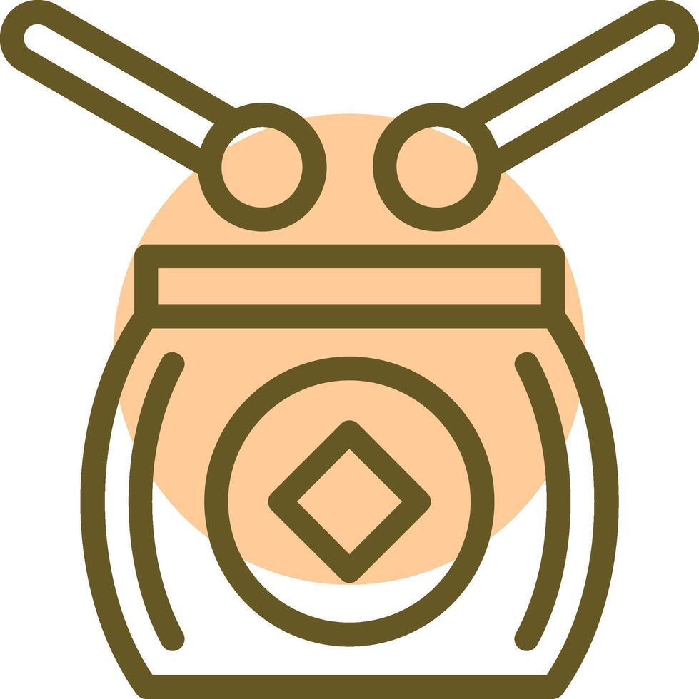 Drum Linear Circle Icon vector