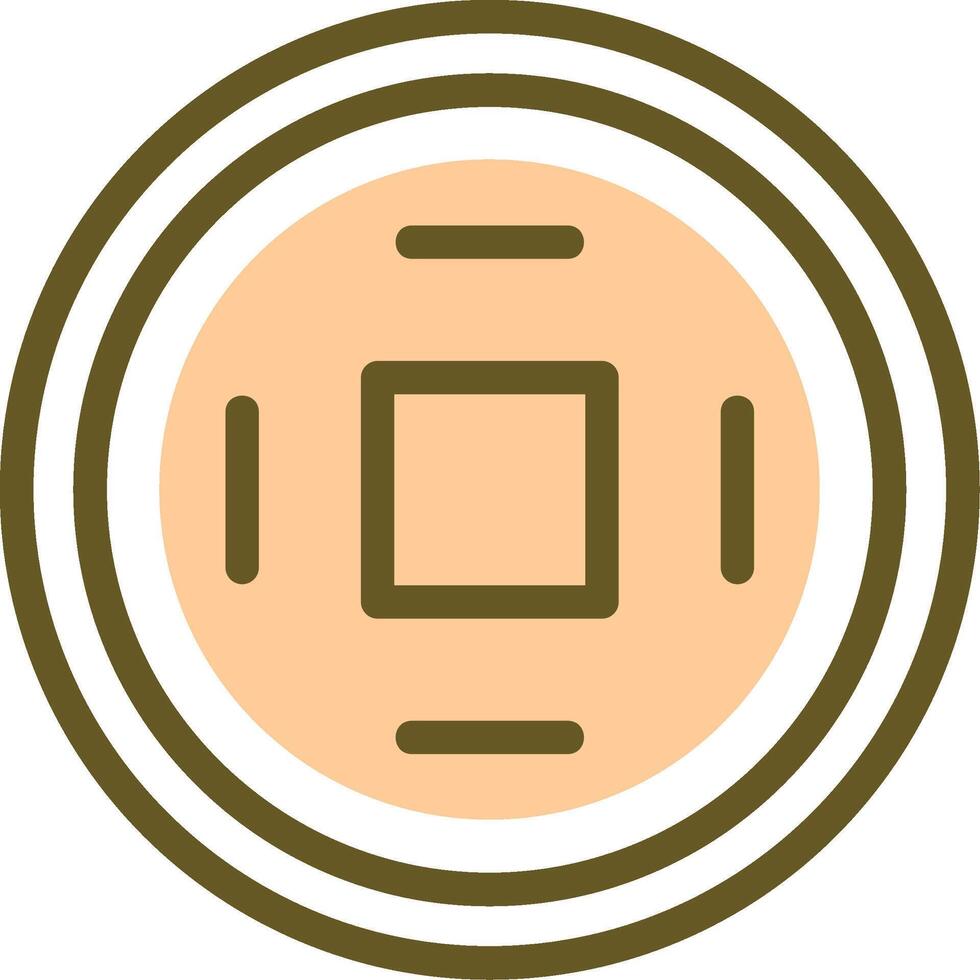 Gold Coin Linear Circle Icon vector