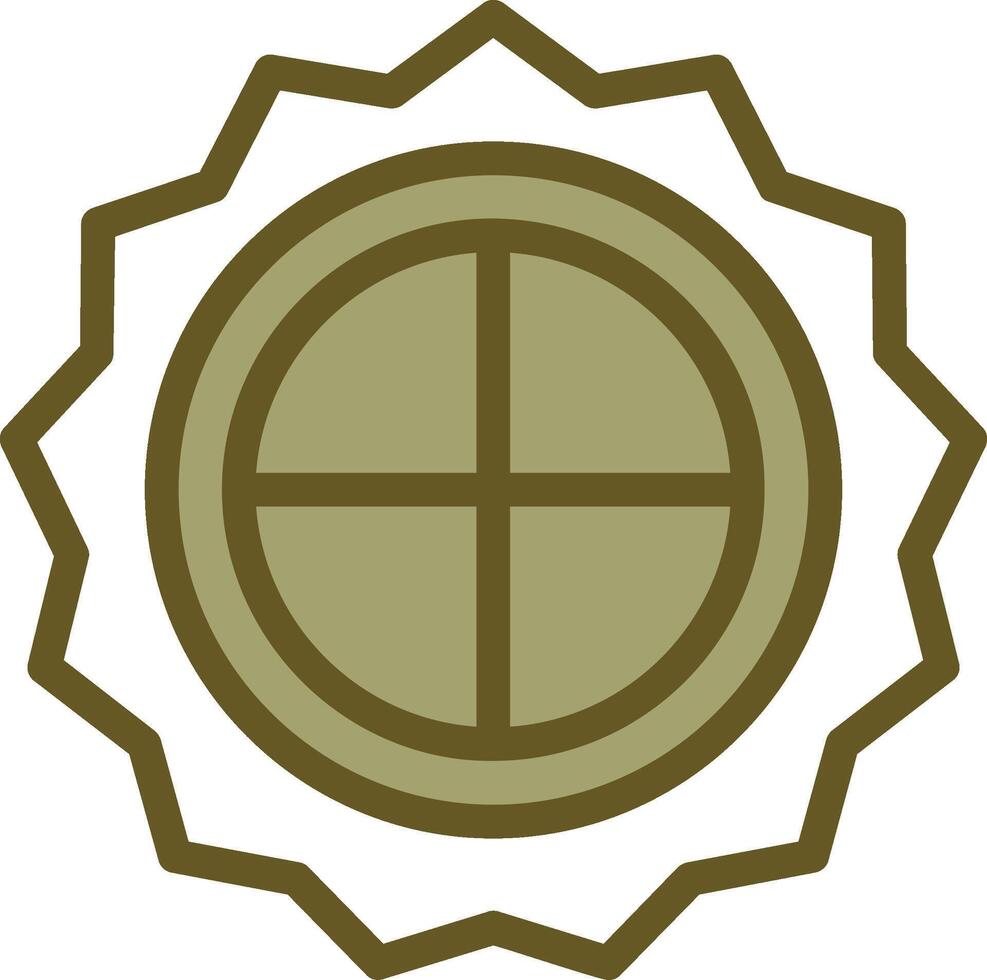 Moon Cake Linear Circle Icon vector