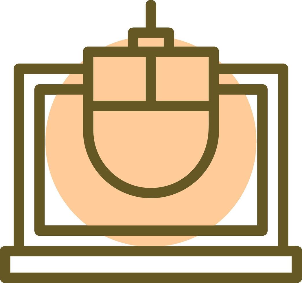 Mouse Linear Circle Icon vector