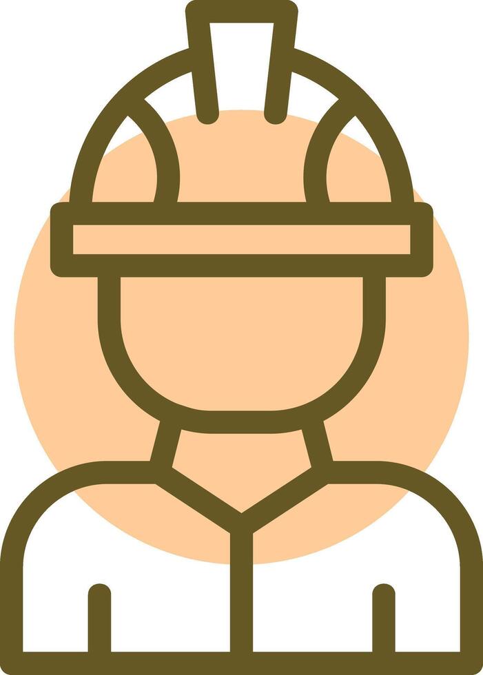 Factory Worker Linear Circle Icon vector
