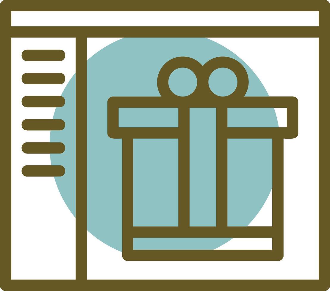 Gift Linear Circle Icon vector