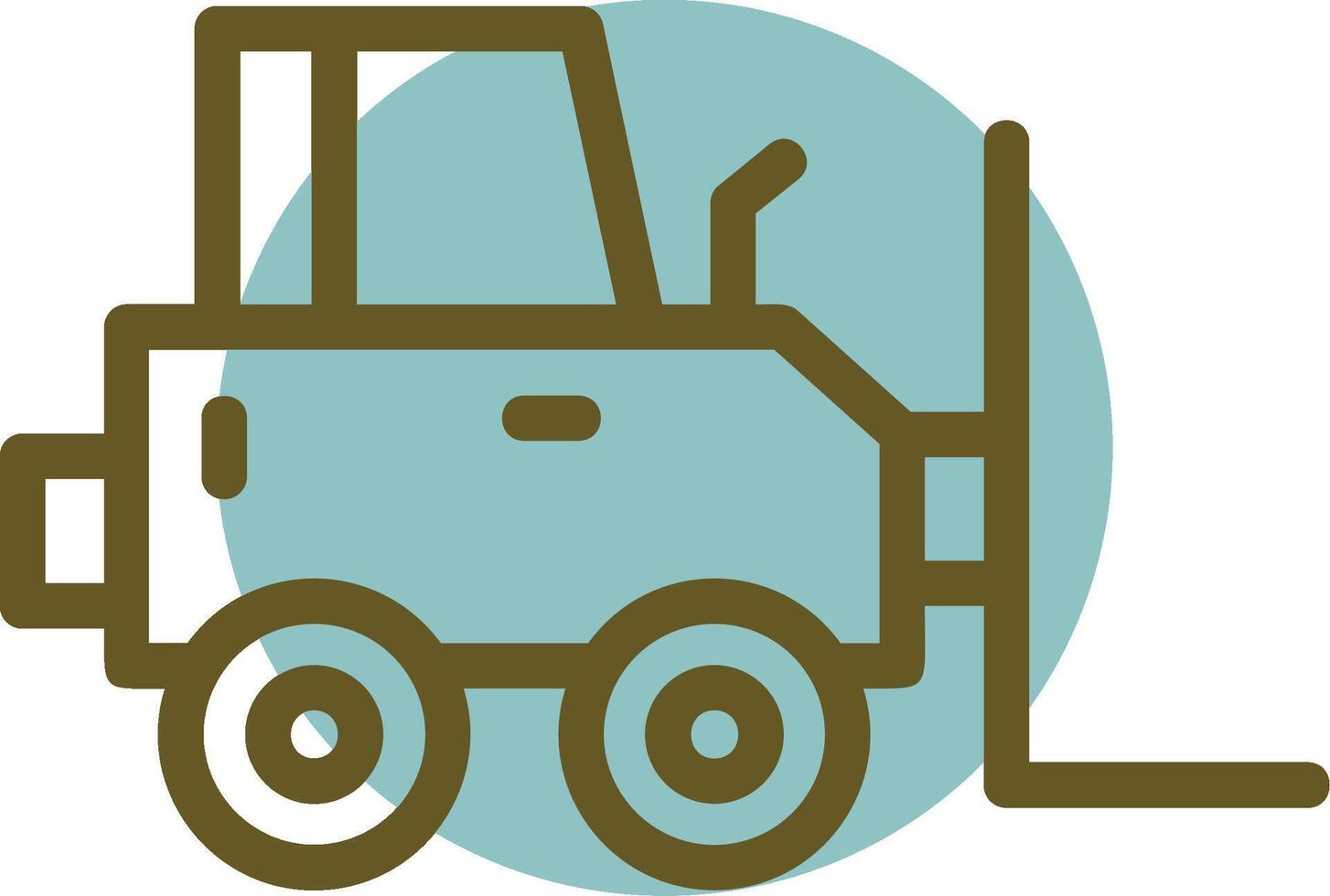 Forklift Linear Circle Icon vector