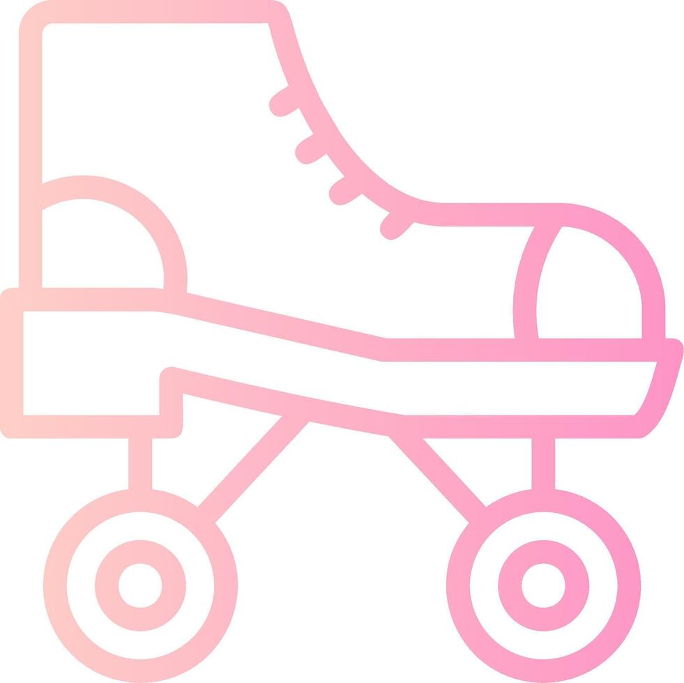 Roller Skate Linear Gradient Icon vector