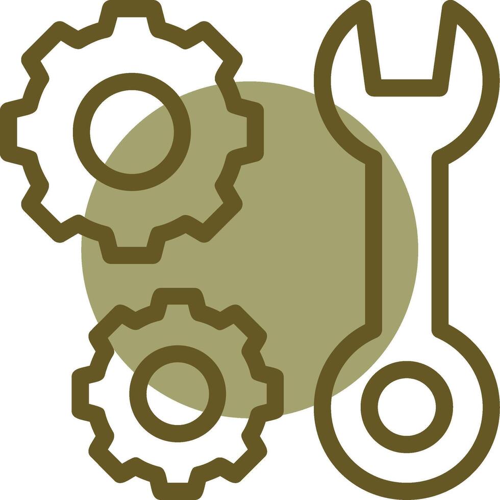 Maintenance Wrench Linear Circle Icon vector