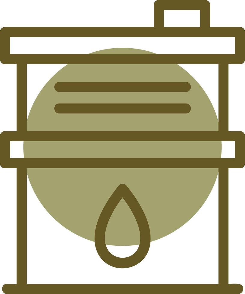 petróleo tambor lineal circulo icono vector