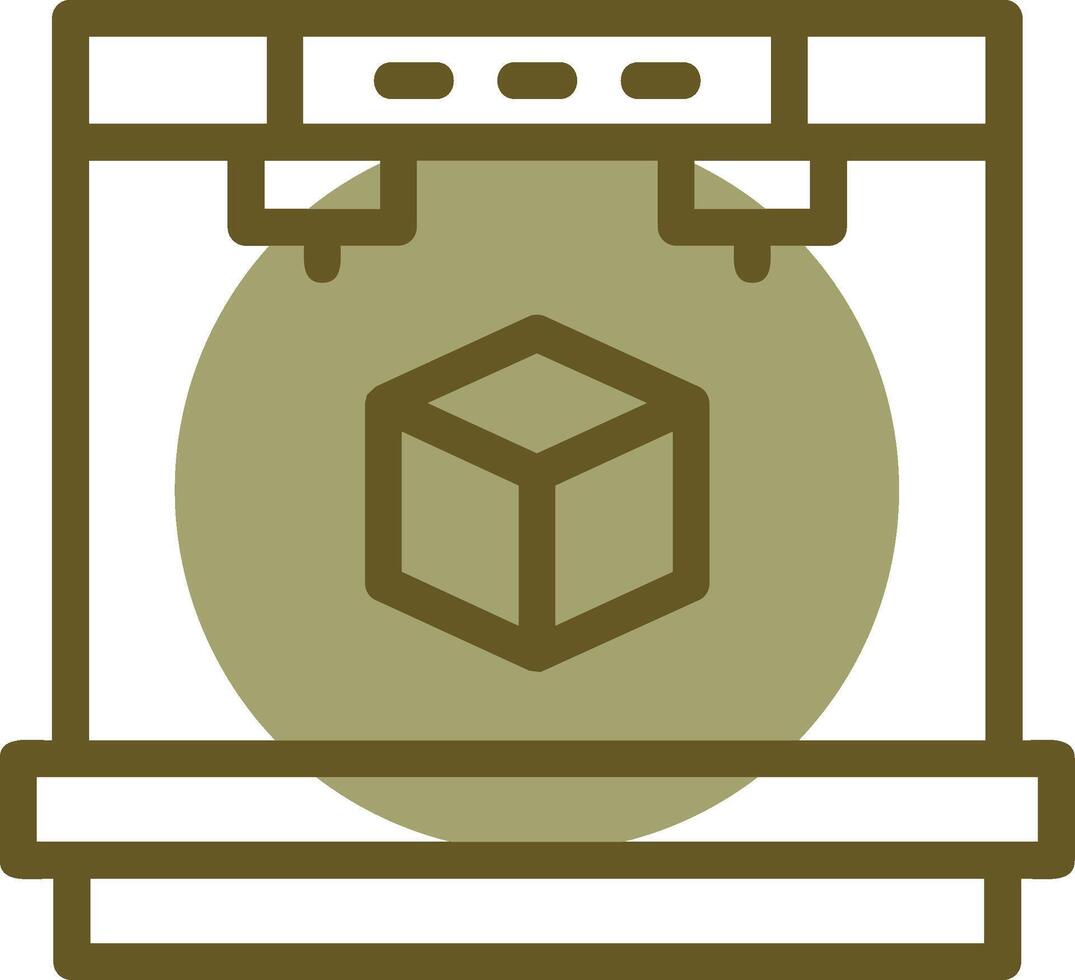 3D Printer Linear Circle Icon vector