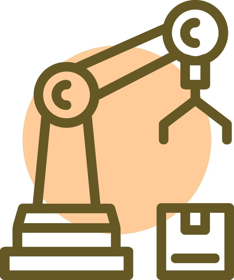 Robot Assembly Linear Circle Icon vector
