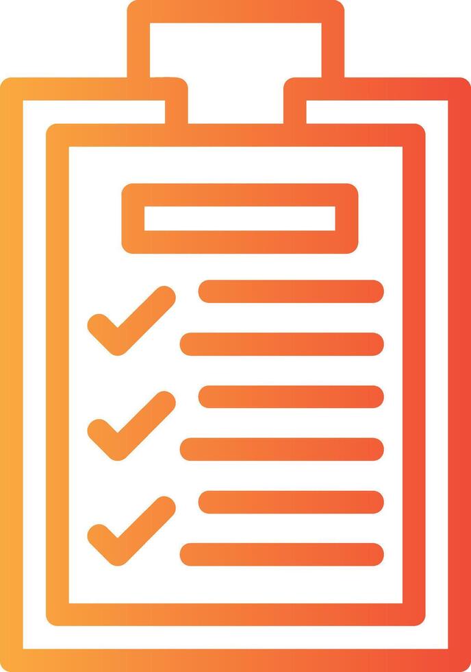 Clipboard with Checklist Linear Gradient Icon vector
