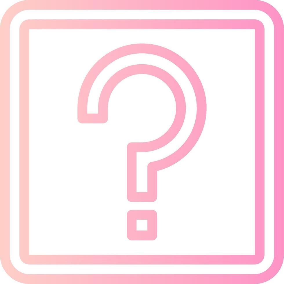 Question Mark Linear Gradient Icon vector