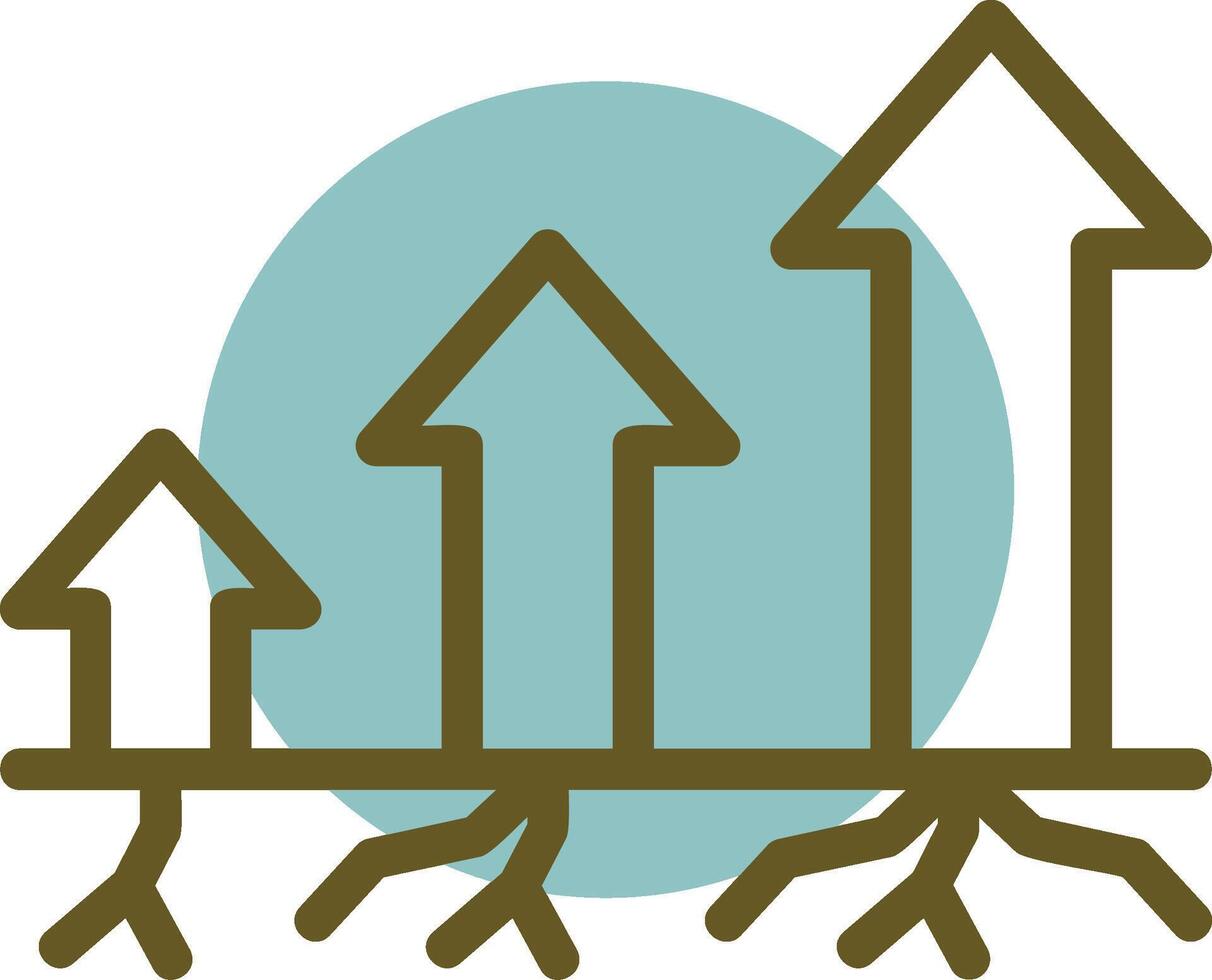 Rise Roots Linear Circle Icon vector