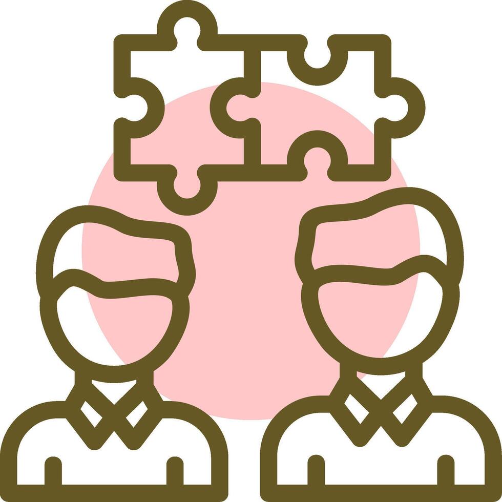 Team Building Linear Circle Icon vector