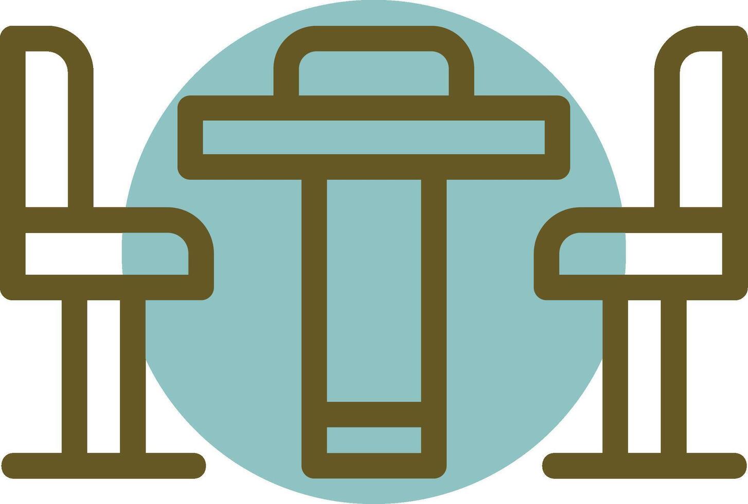 Conference Table Linear Circle Icon vector