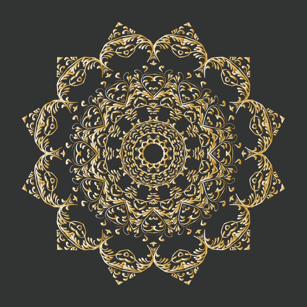 creativo vector dorado floral Arábica mandala antecedentes modelo