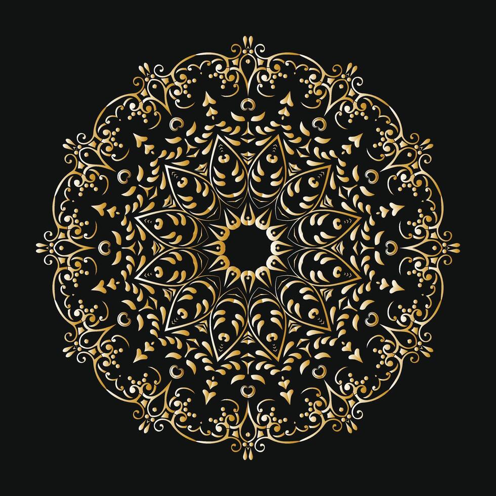 Creative vector golden floral arabic mandala background template