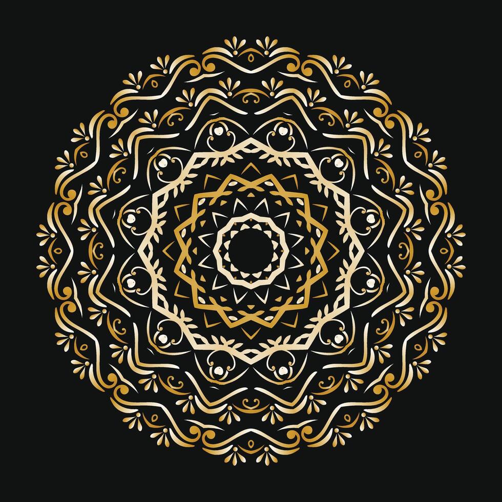 Creative vector golden floral arabic mandala background template