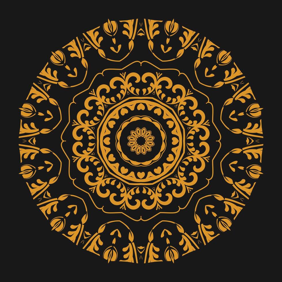 creativo vector dorado floral Arábica mandala antecedentes modelo