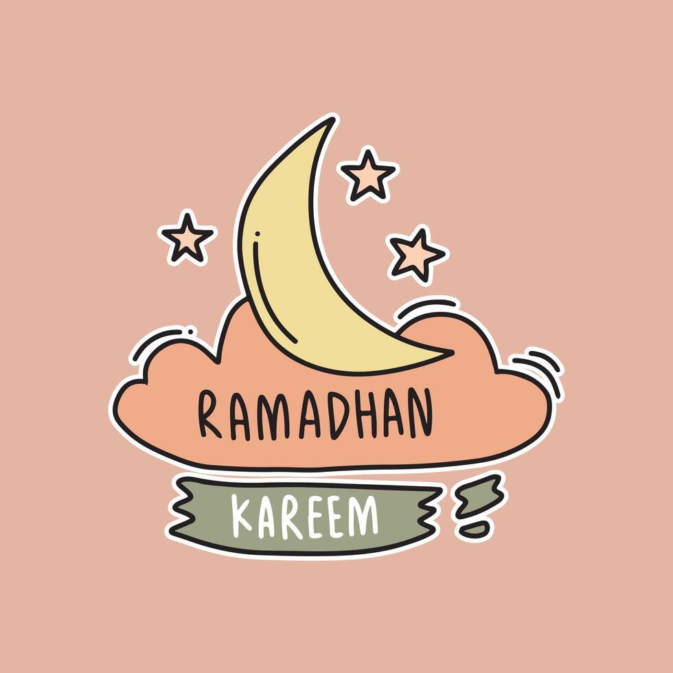 25. Vector element related to Ramadhan and Eid. Used for sticker, poster, card, etc
