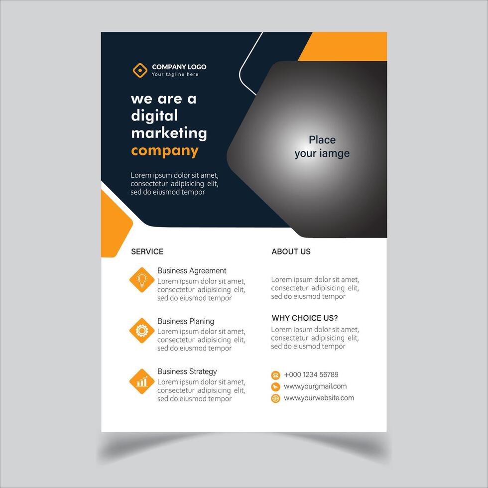 Modern Digital Marketing Company Flyer Template vector