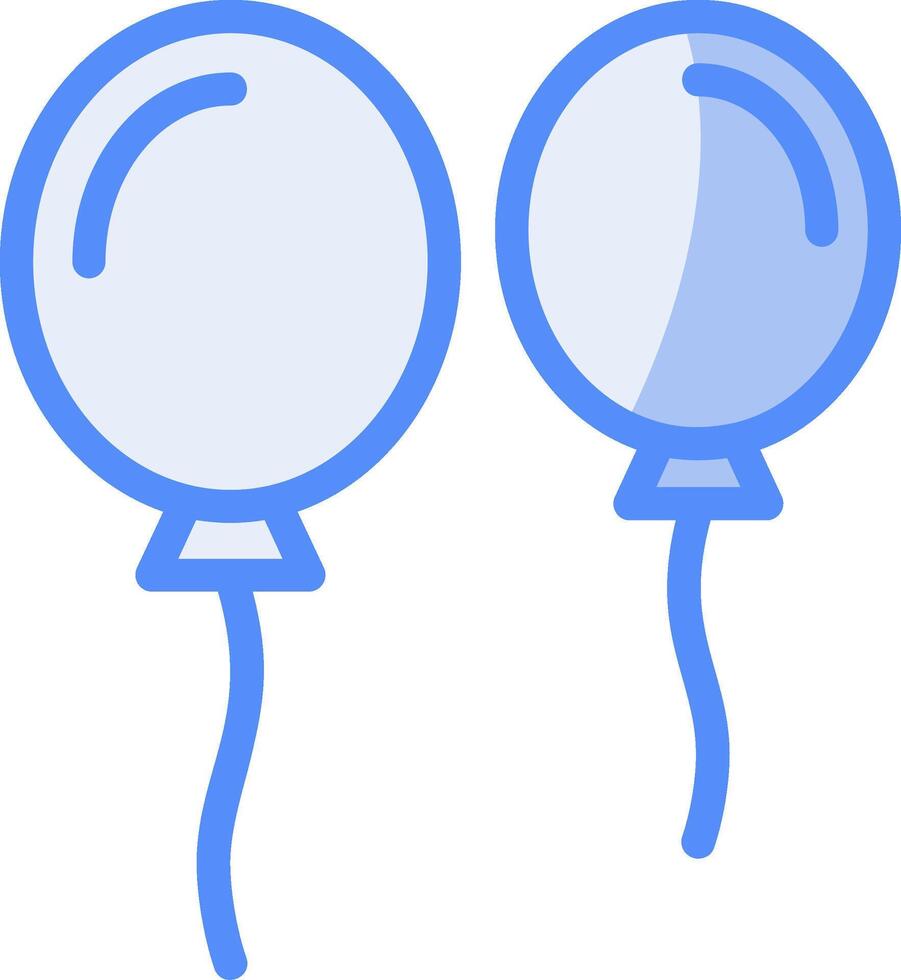 Balloon Line Filled Blue Icon vector