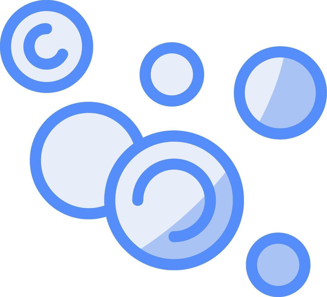 Bubbles Line Filled Blue Icon vector