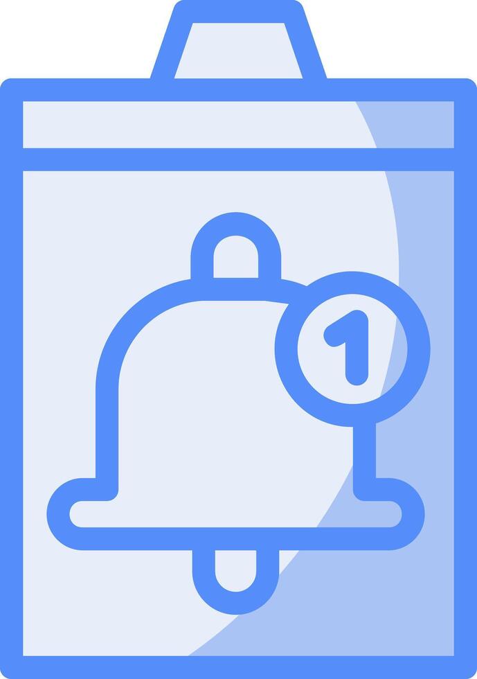 Notification Line Filled Blue Icon vector