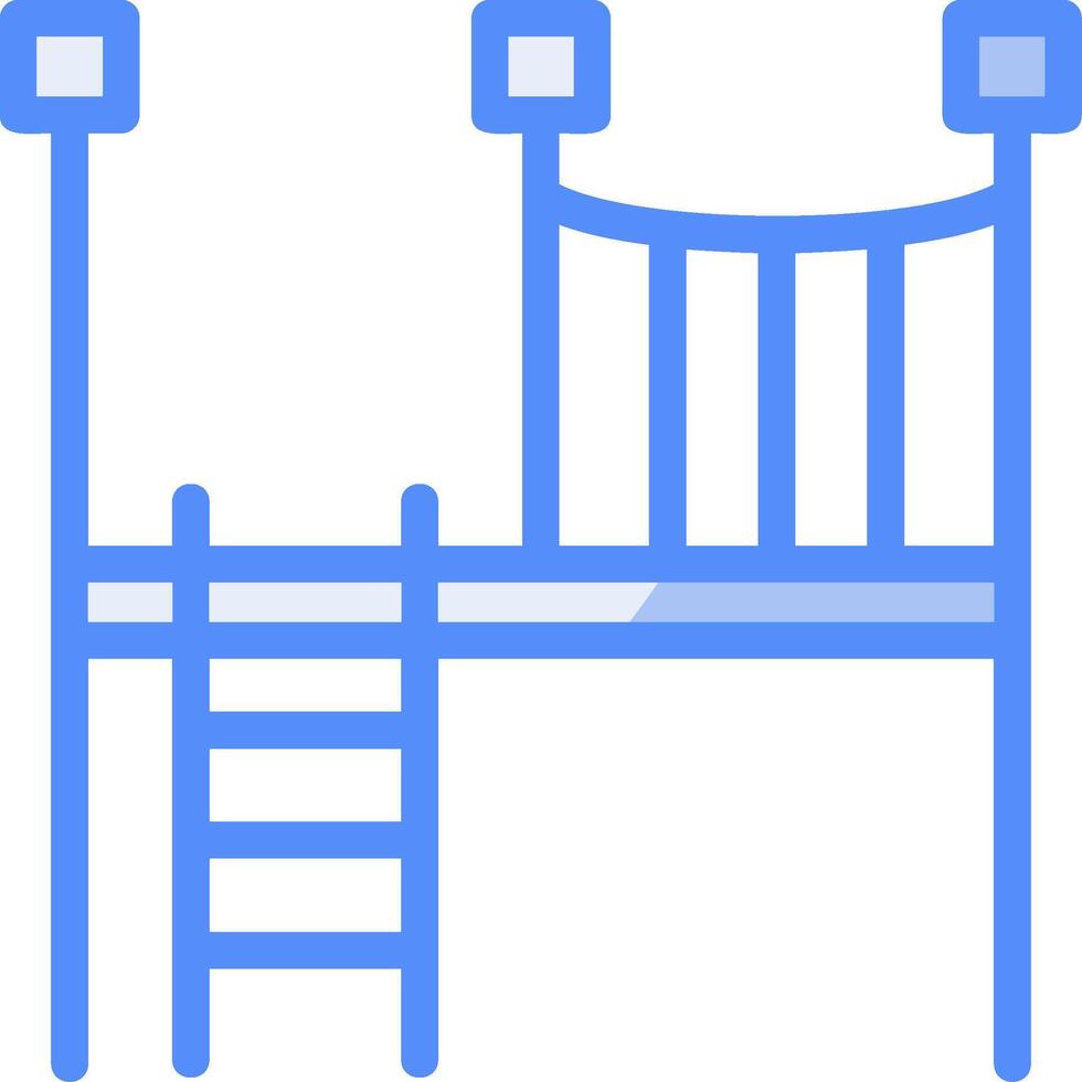Bridge Line Filled Blue Icon vector
