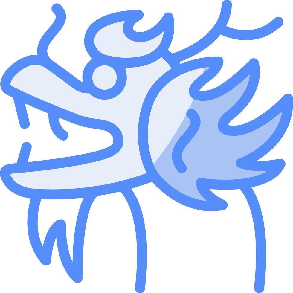 Dragon Line Filled Blue Icon vector