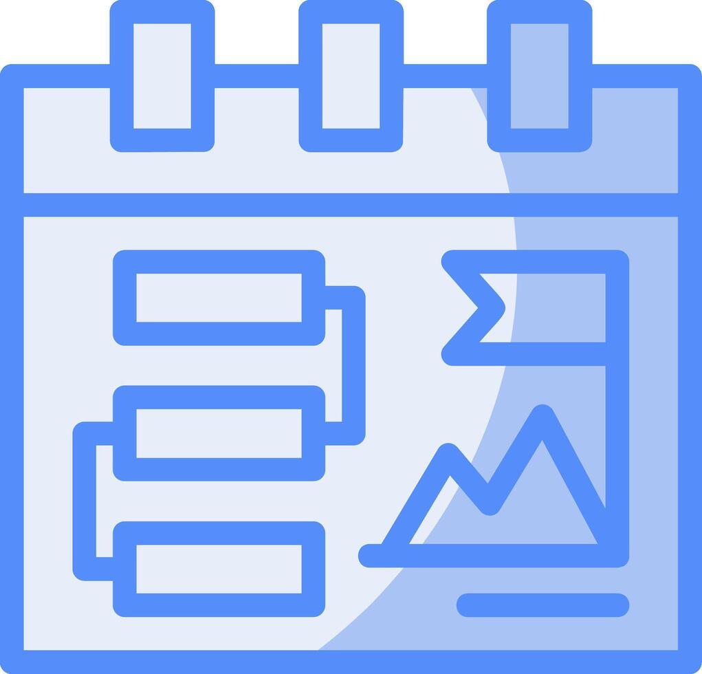 Milestone Line Filled Blue Icon vector