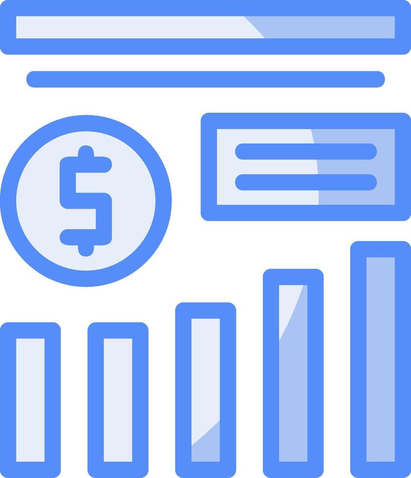 Profit Line Filled Blue Icon vector