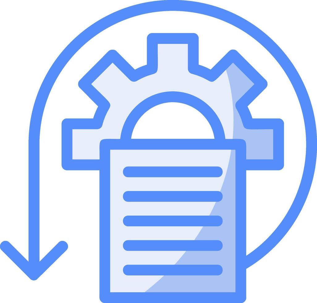 Iteration Line Filled Blue Icon vector