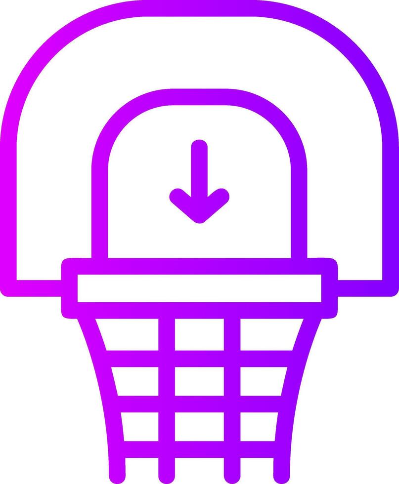 Basketball Hoop Linear Gradient Icon vector