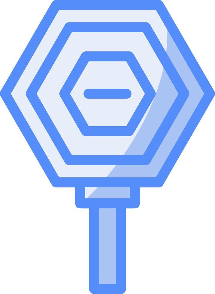 Stop Sign Line Filled Blue Icon vector