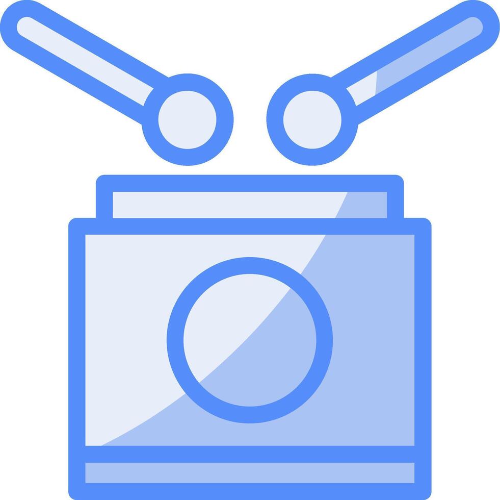 Drum Line Filled Blue Icon vector