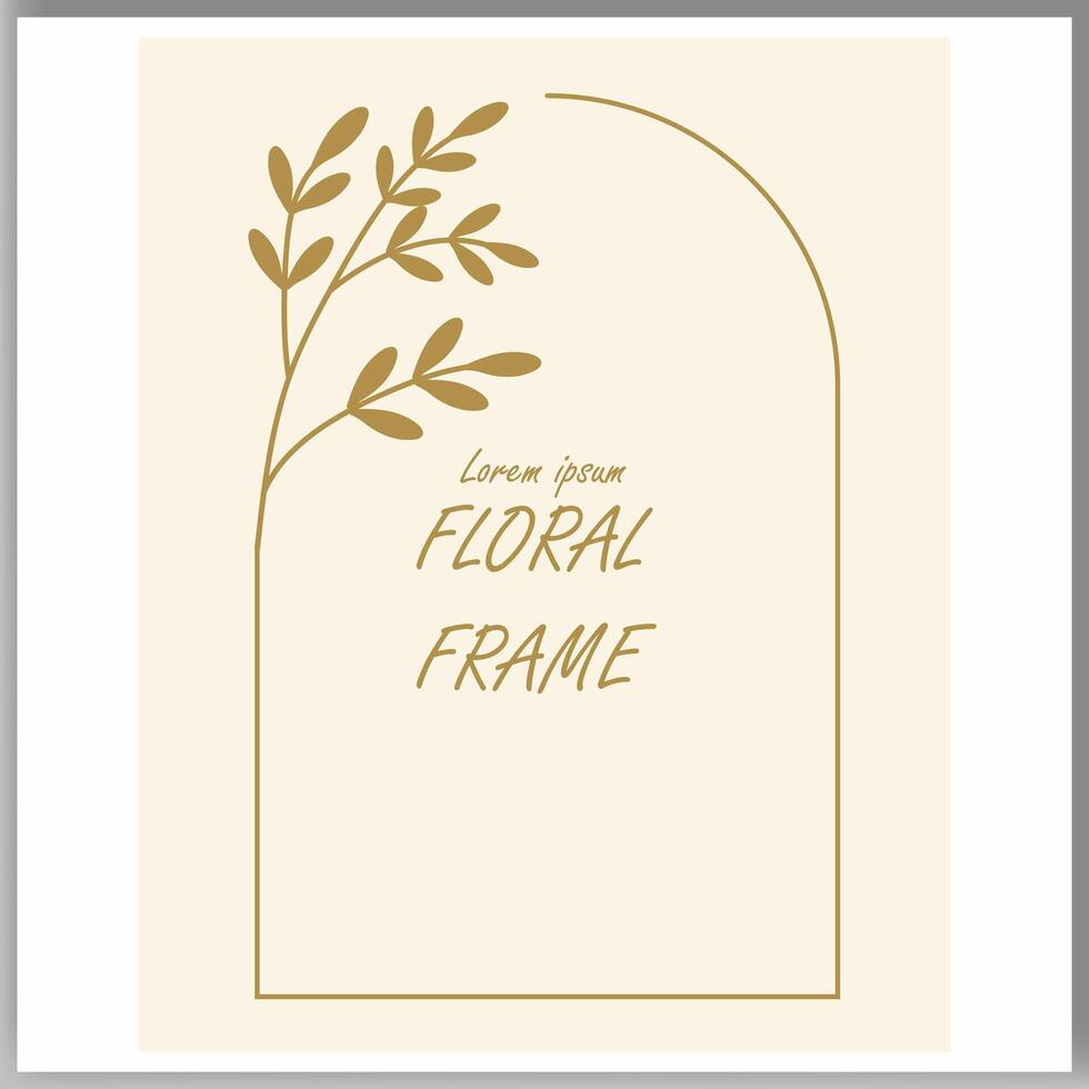 Vector hand-drawn floral wreath, floral wreath with leaves for wedding invitation.