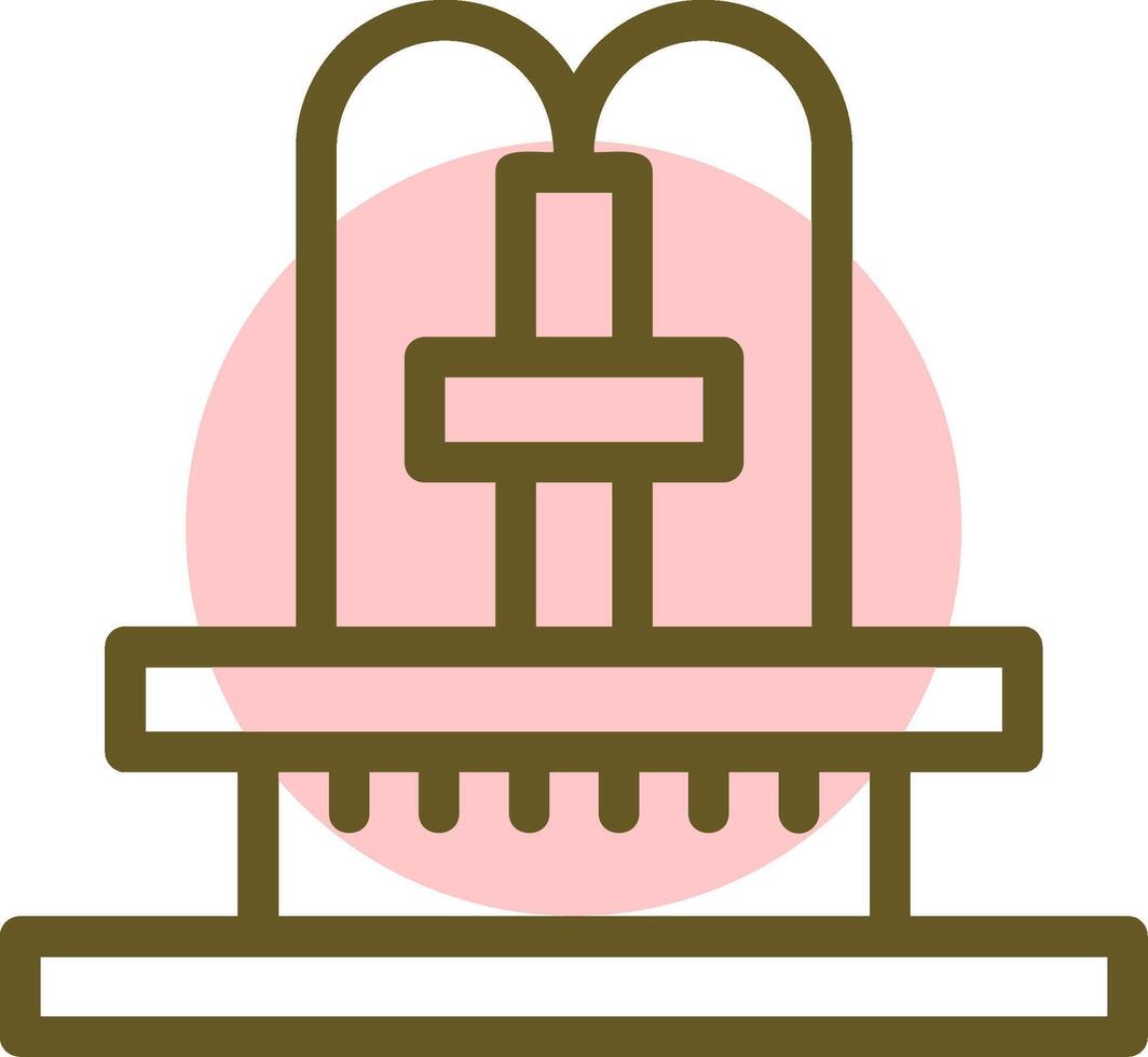 Fountain Linear Circle icon vector