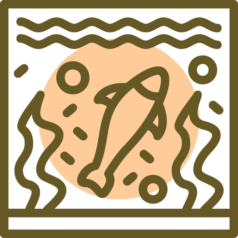 Aquarium Linear Circle icon vector