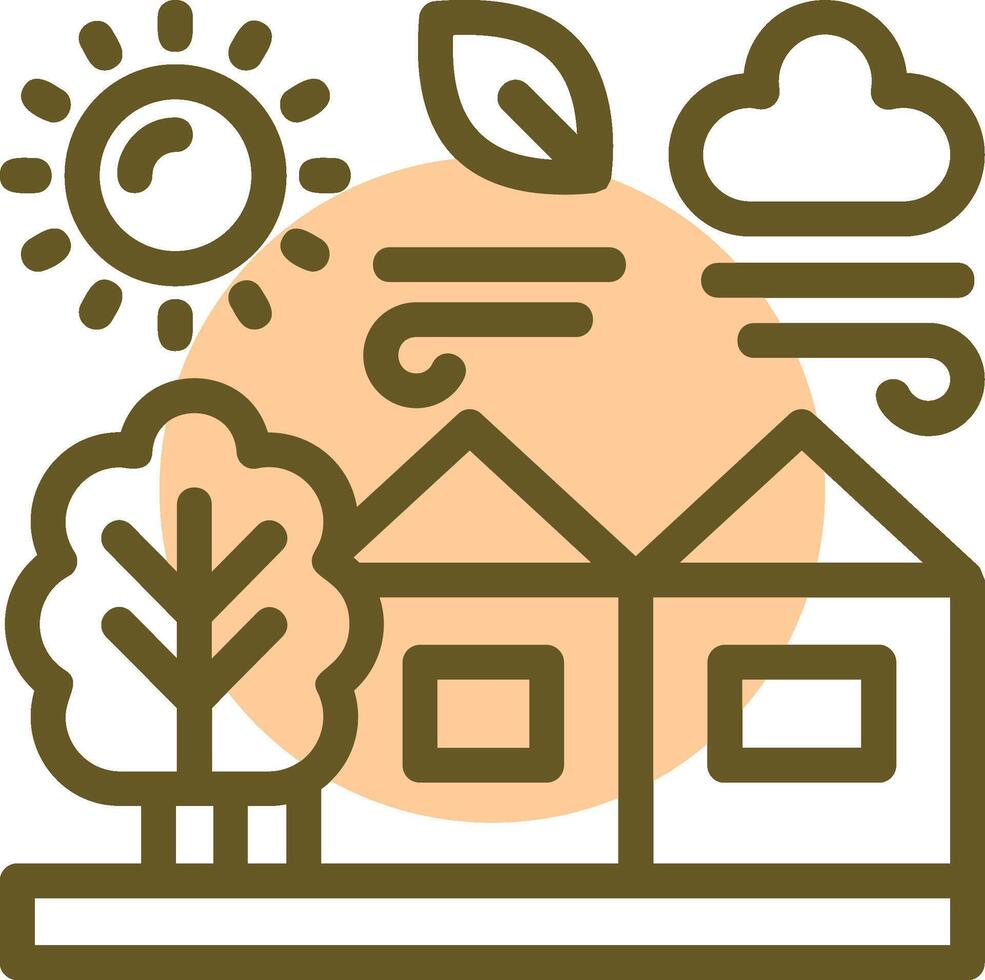 Village Linear Circle icon vector