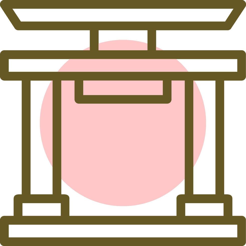 Shrine Linear Circle icon vector